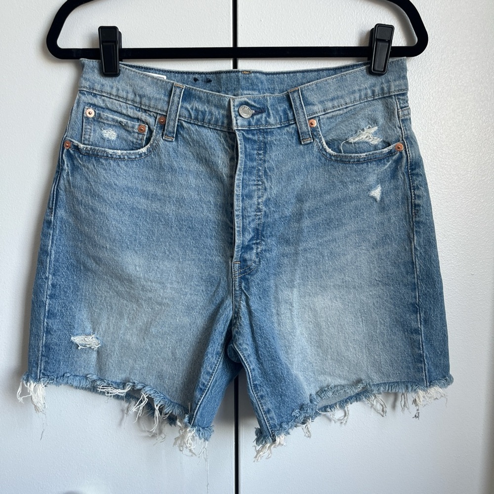GAP High Rise Midi Denim Shorts, 30/10R